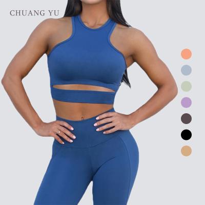 China 2022 New Design Breathable Gym Fitness High Print Polyester Sexy High Waist Butt Lift Workout Yoga Sets For Women for sale