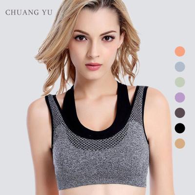 China 2022 Custom Made High Quality Breathable Logo High Impact Seamless Fitness Gym Yoga Bra Running Women Tops for sale