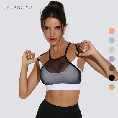 China Other Hot - Selling Suspenders With Chest Pads Net Cover Sexy Women's Sports Yoga Vest for sale