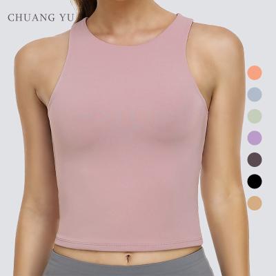 China 2022 Other Neck Traceless Slimmer Yoga Vest Sleeveless For Women for sale