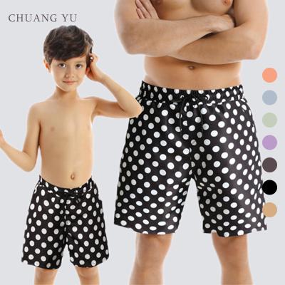 China Wholesale 2022 Men's Breathable Beach Pants Breathable Dad And Son Dot Print Polyester Shorts For Family Summer for sale