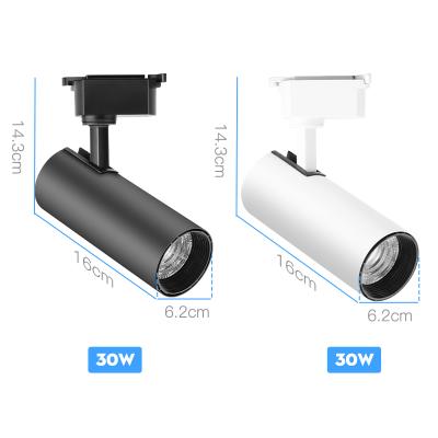 China 360 degree 2022 adjustable hot sale focus cob led track light 30w lamp spot led ceiling light, led spot linear track lights for sale