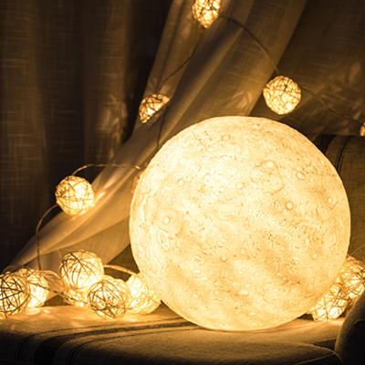 China Portable Bedroom Night Light Lamp 16 Colors Lunar Star 3D Rotating Led Magnetic Moon Night Light 15cm Diameter for sale