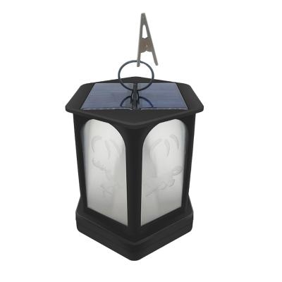 China Garden Flame Lantern Lamp Solar Powered Flickering Landscape Hanging Decoration Lights Radio No 96 Rewiring 80 LEDs Waterproof for sale