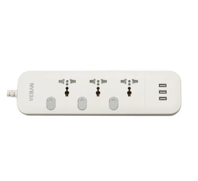 China 3M 5M Power Cord USB Multi-socket Extension Residential/General-Purpose Socket For Home Office Phone Charging OEM Logo for sale