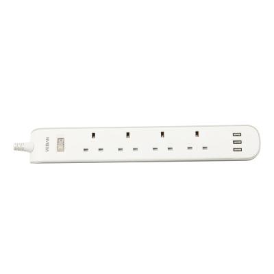 China New Residential / General Purpose Surge Protected Extension Lead With Multi Plug USB Mains UK 3 Strip for sale