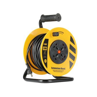 China Custom Logo 50m Length Retractable Cable Reel Cable Reel Residential/Multipurpose Industrial Extension Cord Charger for sale