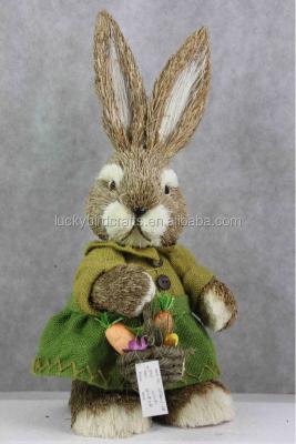 China new Easter decoration standing rabbit, made from natural materials (straw and sisal) LYP14001-2B for sale