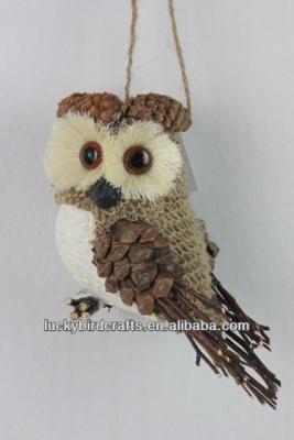 China Styrofoam Christmas burlap owl/holiday hanger/home decor/beautiful bird for sale