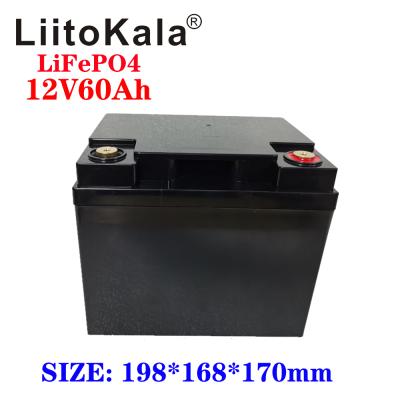 China Electric Car LiitoKala 12.8V 12V 60AH Lithium 3.2V LiFePO4 Battery Pack For Storage Solar Power System Electric Boat Yatch With Led Display for sale