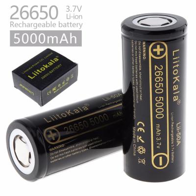 China Electric Bicycles/Scooters LiitoKala Lii-50A 26650 5000mah 26650-50A Rechargeable Li-ion 3.7v Battery For 20A Flashlight for sale