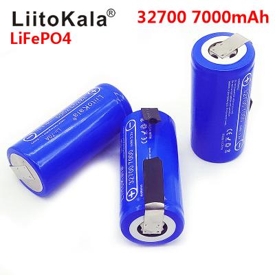 China Other 2020 LiitoKala 3.2V 32700 7000mAh 6500mAh LiFePO4 battery 35A max continuous discharge high power 55A battery+Nickel leaves for sale