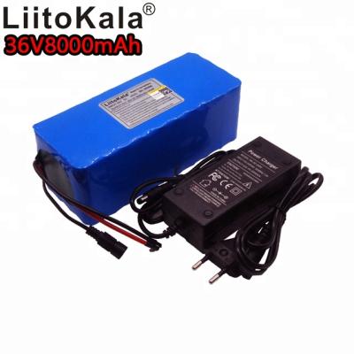 China LiitoKala 36v8ah power supply equipment electric bicycle lithium ion battery 500W large capacity 500W bms with 2A charger for sale