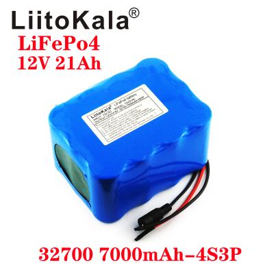 China Electric Car LiitoKala 12V 21A Lifepo4 Battery Pack Built-in 4S3P 32700 40A Same Port Charge and Discharge Balance BMS 14.8V Power Supply for sale