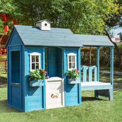 China Easily Assembled Wooden Cardboard Playhouse For Kids DIY for sale