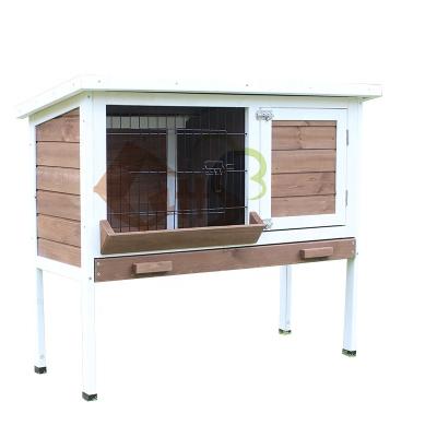 China P656 Cheap Breathable Wooden Small Rabbit Hutch In 90*40*85cm Cedar Fir Wood House Asphalt Roof Metal Wire Small Animal Cage for sale