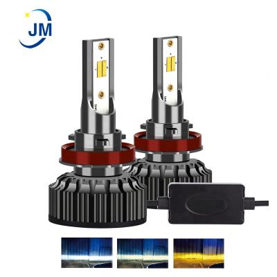 China High Quality Waterproof IP68 Headlight Led 6000lm 50W 3 Color LED Headlight H1 h3 h4 h7 h8 h11 White Yellow EL Room for sale