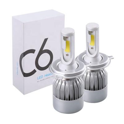 China cheap price led bulbs h4 c6 led 6000k led headlights 72w 7600lm c6 led headlight h4 6000k F1 for sale