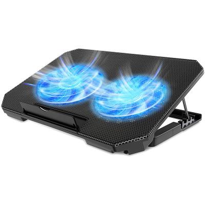 China 2 USB PORTS +speed 12-16 inch Dual Controller NUOXI Fans Cooler Notebook Stand Cooler Soporte Para Laptop Cooling Pad for sale