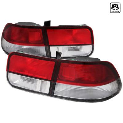 China 1996-2000 FOR Honda Civic Coupe Tail Lights (Chrome Housing / Red Clear Lens) 515*290*195 mm for sale