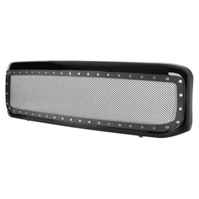 China 99-04 Stainless For Ford F250/F350 Gloss Black Stainless Steel Mesh Style Hood Grille for sale