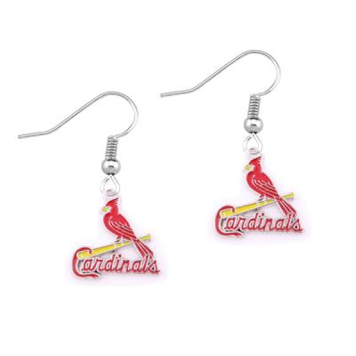 China MLB MLB St Louis Cardinal Championship Personality Silver Plated Earrings for sale