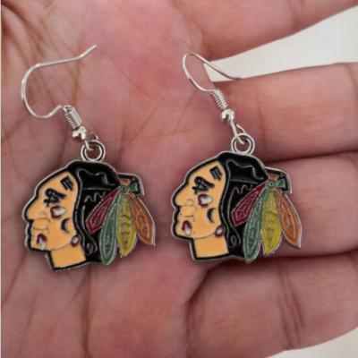 China NHL Chicago Blackhawks Championship Silver Plated Earrings for sale