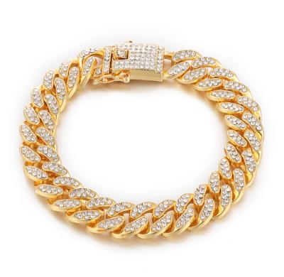 China Hiphop Direct Deal In Running Hiphop Iced Out Blingbling Cuban Link Chain Bracelet for sale