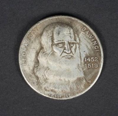 China Europe Leonardo da Vinci 1452-1519 old antique silver coin collection can blow coin for sale