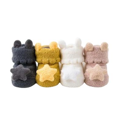 China New Fuzzy Winter Breathable Warm Anti-skid Sweat Socks Baby Boy Girl Coral Fleece Toddler Shoes Baby Sweat Socks for sale