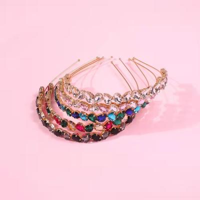 China European and American style new style hot-selling glass brick European and American bridal thin edge elegant headband for sale