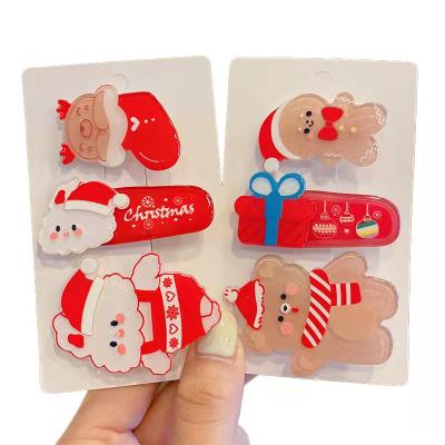 China High Quality European and American Style Christmas Hair Clips Decorations Headwear Set Snowman Cartoon Hairpins Clip Hair Accessories for Women for sale