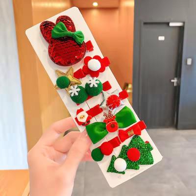 China Japan and Korean Style Fast Delivery Best Christmas Hair Clips Decorations Headwear Set Snowman Cartoon Hairpins Clip Hair Accessories for Girls for sale