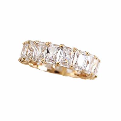 China Durable Beautiful Fashion Brass White Zircon Rings 2021 Women's Finger Crystal Ring Jewelry for sale