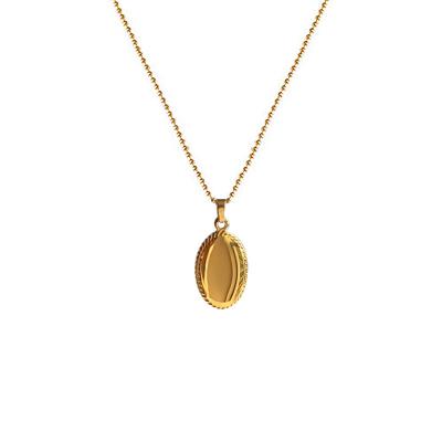 China New Design Fashion Gold Pearl Durable Chain Necklace Oval Pendant Necklace for sale