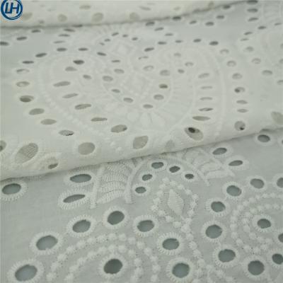 China Excellent quality breathable hot sale combed cotton eyelet embroidery eyelace frence lace edged decoration cotton embroidery fabric for sale