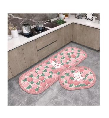 China The kitchen washable mats for kichen washable floor kitchen covers the karpet carpet diatom fabric flower pattern for sale