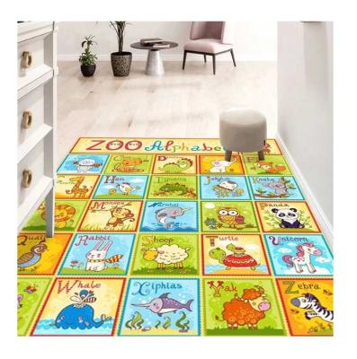 China Washable home design 3d printed velvet cartoon pattern crystal rug for living room bedroom for sale