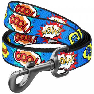 China Custom Newcomer Logo Pet Dog Products Custom Neoprene Padded Sublimation Dog Leash for sale