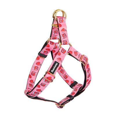 China Customizable Polyester Printed Custom Pattern H-Strap in Dog Harness Pet Harness for sale