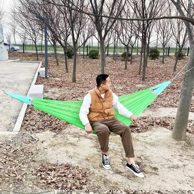 China New Fashion Modern Hot Selling Portable Hammock Wooden Indoor Ice Silk Stick and Outdoor Anti-Rollover Long Swing for sale