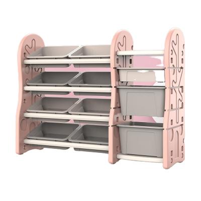 China Modern hot goods multi-layer storage cabinet for children baby toys finishing bookcase environmental protection PE material for sale