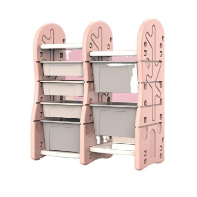 China Modern hot goods multi-layer storage cabinet for children baby toys finishing bookcase environmental protection PE material for sale