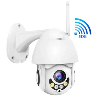 China Hot Sale Built-in Siren Full HD Wifi Camara PTZ P2P Automotive Tracking Outdoor PTZ Wifi Video Dome Camera 1080P PTZ Wireless Two Way Audio Cameras for sale