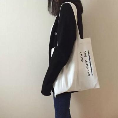 China Low MOQ Hot Sale Tote Bag Cotton Handled Customer Bag Custom Logo With Small Pocket for sale