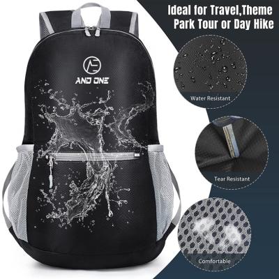 China Other OEM Logo Fashion Backpack Wholesale Foldable Colorful Bag Promotional Lightweight Sports Foldable Backpack Black for sale