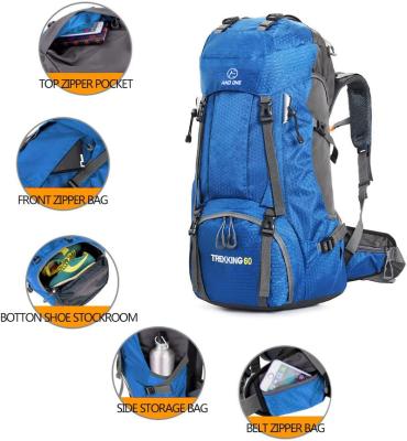 China Classic Design Travel Rucksack Waterproof Rucksack Lightweight Hiking Trekking Hiking Waterproof Moutain Backpack 60L for sale