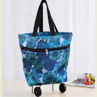 China Eco-Friendly Reusable Bag Supermarket Grocery Shopping Cart Handcart Mountaineering Trolley Cart Folding Portable Stroller For Customers for sale