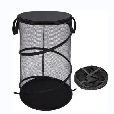 China Modern Automatic Collapsible Collapsible Mesh Bag Hamper Clothes Travel Hamper Collapsible Laundry Hamper Bin with Easy Open Handles for Laundy for sale