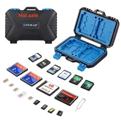 China For Original CF Card Dropshipping Factory Waterproof PULUZ 27 in 1 Memory Cards Case Holder Storage Card Box For CF SD TF SIM Cards for sale